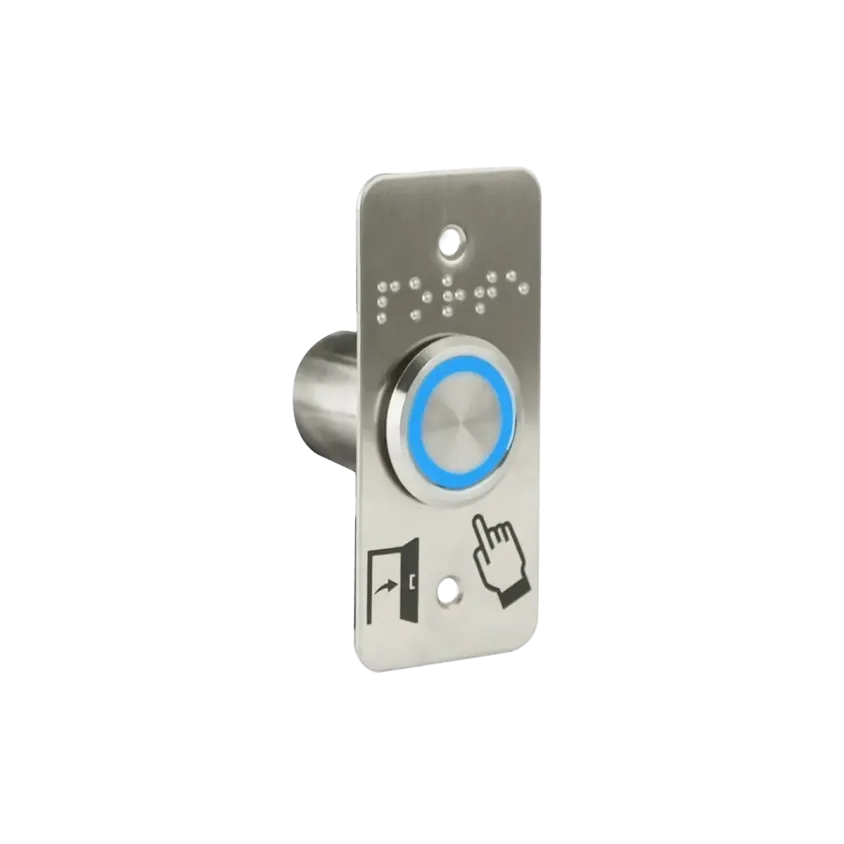 (SS25PMRP125) Bouton p. PMR acier inox d=25 mm Halo B/V et buzzer Relais temporisé + SSP125