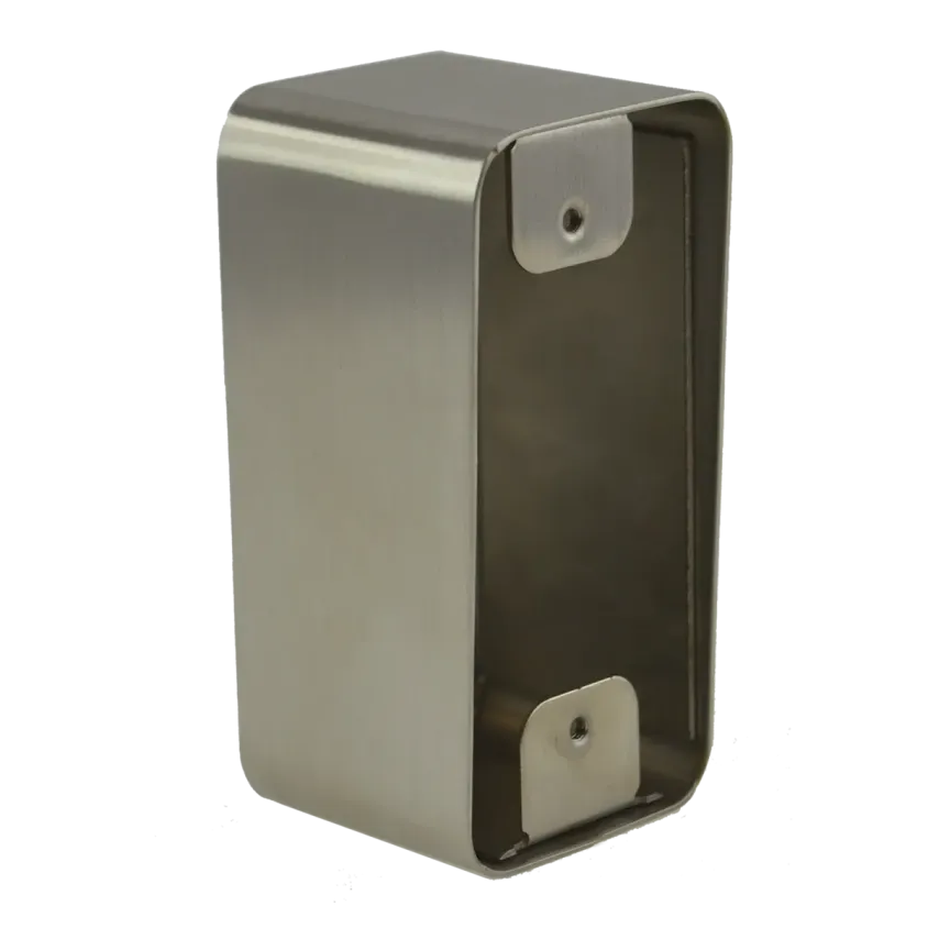 (SSH100) Boîtier acier inoxydable 42 x 87 x 38/42 mm pour plaque 39,5 x 84,5 mm