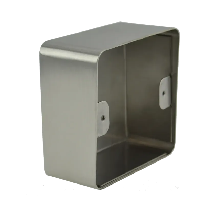 (SSH200) Boîtier acier inoxydable 82,5 x 82,5 x 38/42 mm pour plaque 80 x 80 mm