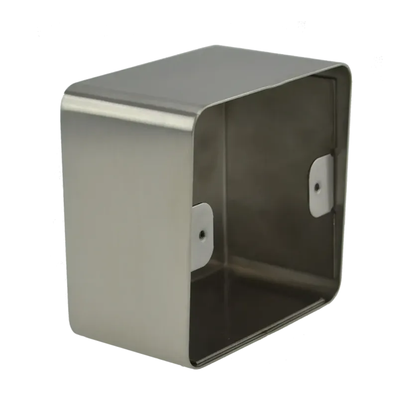 (SSH202) Boîtier acier inoxydable 82,5 x 82,5 x 48/52 mm pour plaque 80 x 80 mm