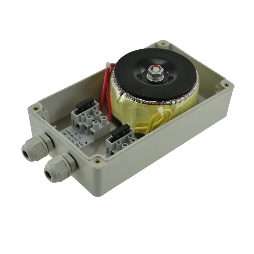 (TRWPB2403) Transfo. 230V AC / 24V AC / 72VA (3A) boîtier ABS IP 65 180 x 105 x 80 mm 2 PE