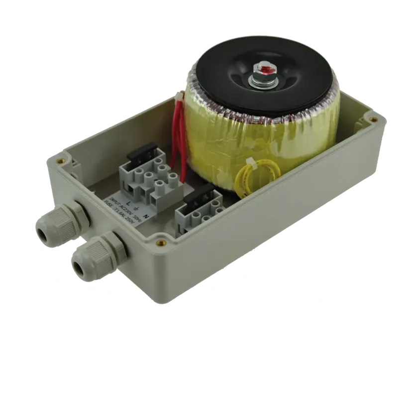 (TRWPB2405) Transfo. 230V AC / 24V AC / 120VA (5A) boîtier ABS IP 65 180 x 105 x 80 mm 2 PE