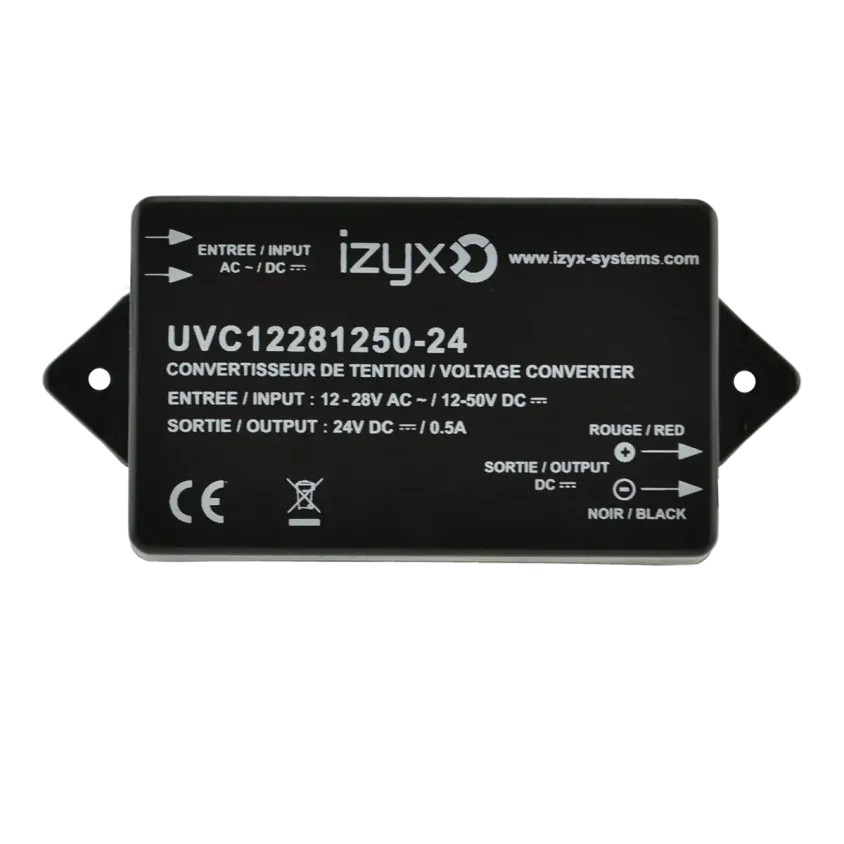 (UVC12281250-24) Convertisseur de tension : In 12-24V AC ou 12-50V DC / Out 24V DC 0,5A