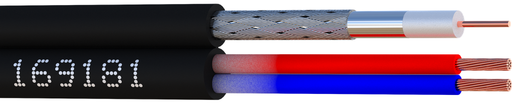 [169181-G02] (169181-G02) CABLE VIDEO+ALIM - iDEFI.61+2×0.75 Couronne 25 M Elbac