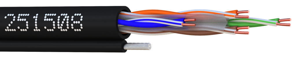 (251508-W5) UTP CAT6 + 1G1.0 XL-LSZH OUTDOOR/INDO Bob. bois 500 M Elbac