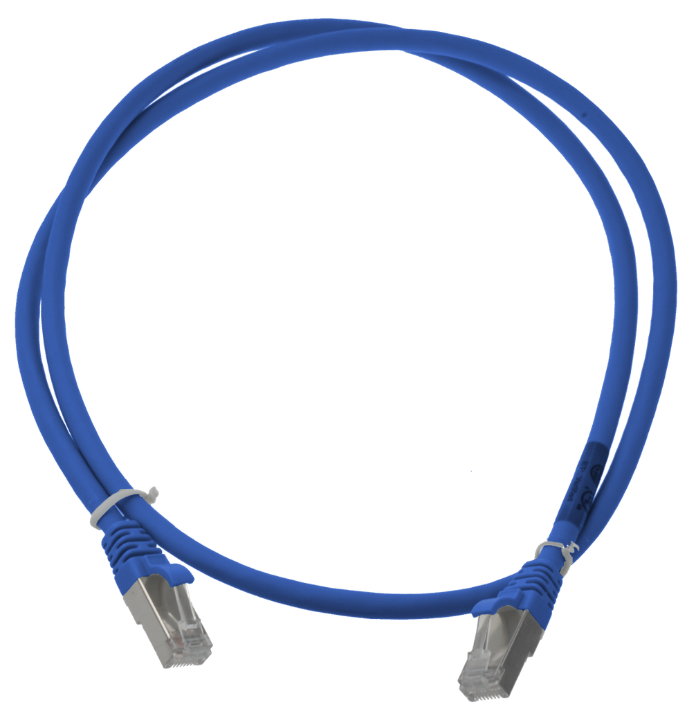 (261646-X001) CORDON S/FTP CAT6A AWG26 LSZH BLEU 01M Cordon 1 PC 1m Elbac