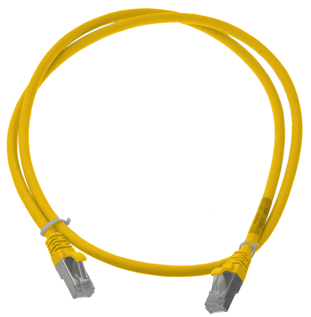 (261647-X001) CORDON S/FTP CAT6A AWG26 LSZH JAUNE 01M Cordon 1 PC 1m Elbac