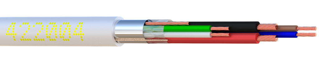 (422004-W5) ALARME SOUPLE 04C Cu + 2×0.75 SCR Bob. bois 500 M Elbac