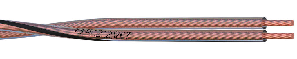 (842207-P1) HP 2×0.75mm2 SG TRANSP Bob. plas. 100 M Elbac