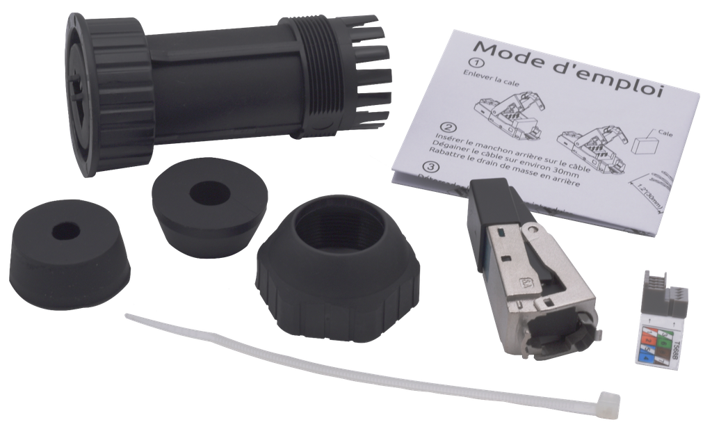[932545-S0] (932545-S0) RJ45 MALE CAT6A IP68 SANS OUTIL Sachet 1 PC Elbac
