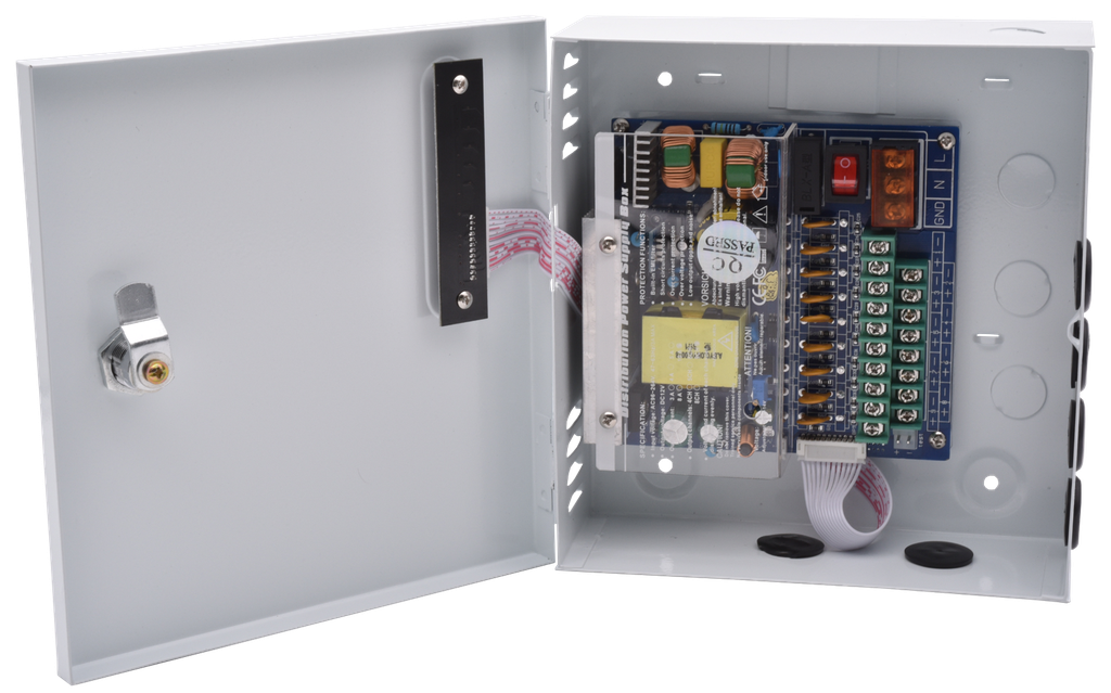 (K20910-B0) ALIMENTATION MURALE 12VDC 10A 9VOIES Boite 1 PC Elbac