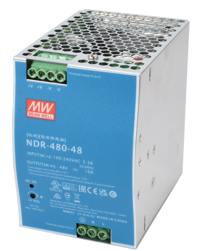 (K48480-B0) ALIMENTATION 48VDC 480W RAIL DIN MW Boite 1 PC Elbac
