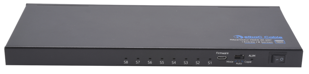 (S24108-B0) DISTRIBUTEUR HDMI 2.0 1E/8S Boite 1 PC Elbac