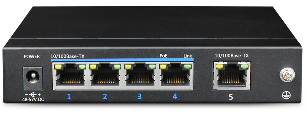 (S40412-B0) SWITCH 60W- 4×100Mb/POE+ & 1×100Mb Boite 1 PC