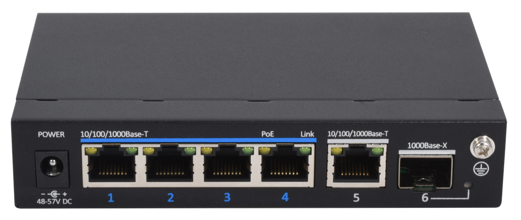 (S40444-B0) SWITCH 60W- 4×1Gbps/POE+ & 1×1Gbps & 1SFP Boite 1 PC Elbac