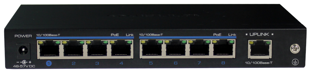 (S40812-B0) SWITCH 120W- 8×100Mb/POE+ & 1×100Mb Boite 1 PC