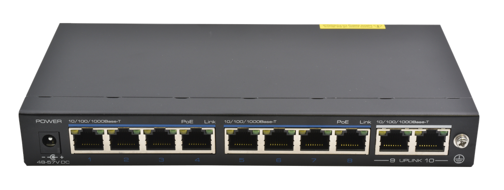 (S40843-B0) SWITCH 120W - 8×1Gbps/POE+ & 2×1Gbps Boite 1 PC
