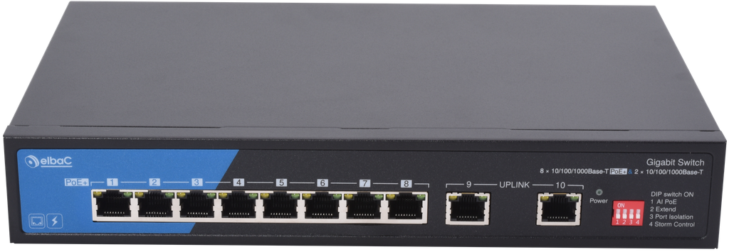 (S40853-01-B0) SWITCH 120W - 8×1Gbps/POE+ & 2×1Gbps Boite 1 PC Elbac