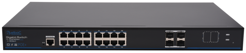 (S41632-B0) SWITCH MANAGEABLE L2 230W- 16×1000Mb/POE + 4×SFP 1000Mb Boite 1 PC Elbac