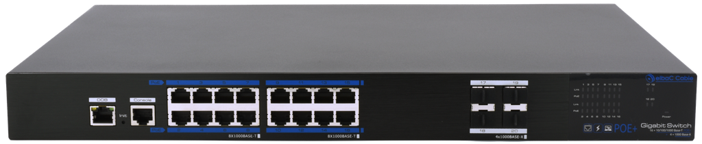 (S41634-B0) SWITCH MANAGEABLE L2 270W- 16×1000Mb/POE + 4×SFP 1000Mb Boite 1 PC