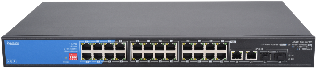 (S42424-02-B0) SWITCH 380W - 2×1000Mb/POE++ & 22×1000Mb/POE+ & 2×1Gb & 2×SFP 1Gb Boite 1 PC Elbac