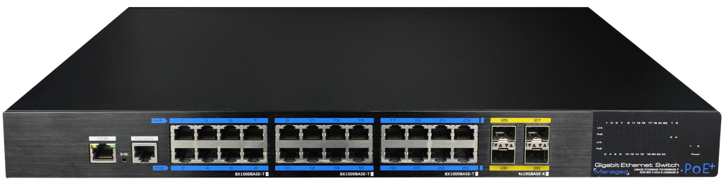 [S42435-B0] (S42435-B0) SWITCH MANAGEABLE L3 390W - 24×1Gb/POE+ & 4×SFP 1Gb/10Gb Boite 1 PC Elbac