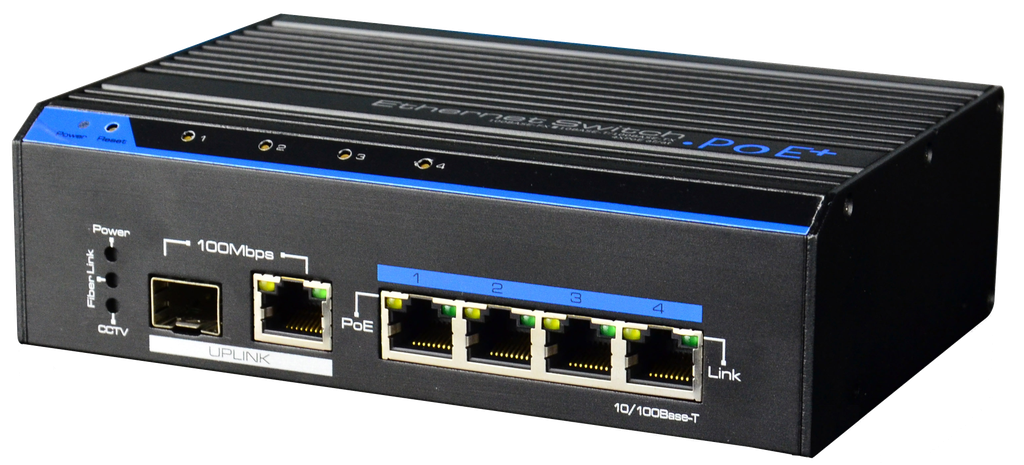 (S43422-B0) SWITCH INDUS 60W - 4×100Mb/POE+ & 1×100Mb & 1SFP Boite 1 PC
