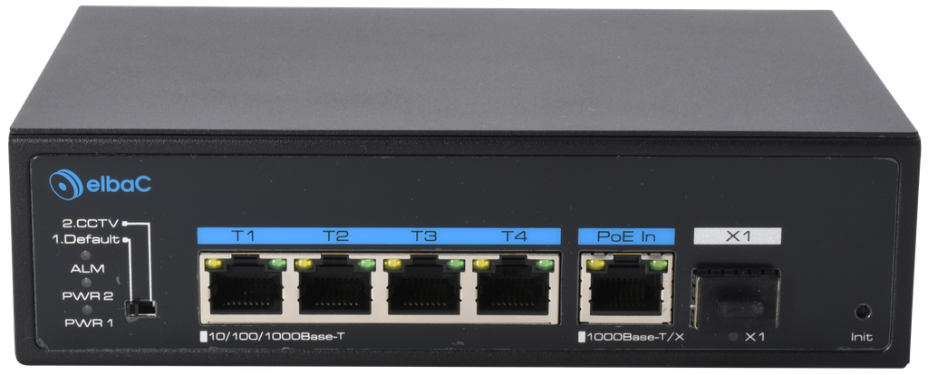 [S48439-01-B0] (S48439-01-B0) SWITCH INDUS 75/120W- 4×1Gbps/POE+ & 1Gbps PD & 1 SFP Boite 1 PC Elbac