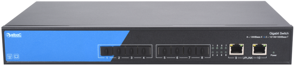 (S51820-B0) SWITCH 8×SFP 1000 FX & 2×RJ45 1000Mbps Boite 1 PC Elbac