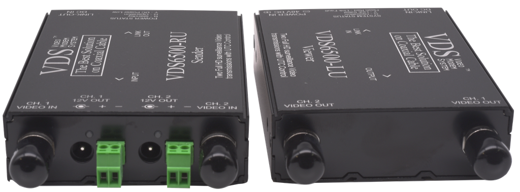 (S69002-BK) KIT 2 VIDEO PAL CVBS + ALIM > 1 COAX 500M - VDS6500 Boite 1 KIT Elbac