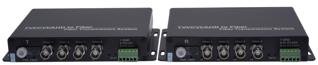 (S69104-BK) KIT-DEPORT 4xHD-TVI/CVI/AHD/CVBS + RS485 SUR FIBRE 20KM Boite 1 KIT Elbac