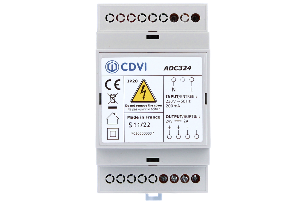 (ADC324) Alimentation rail DIN 24V DC 2A • 3 mod.