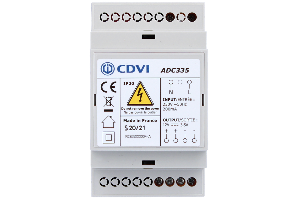 (ADC335) Alimentation rail DIN 12VDC 3,5A • 3 mod