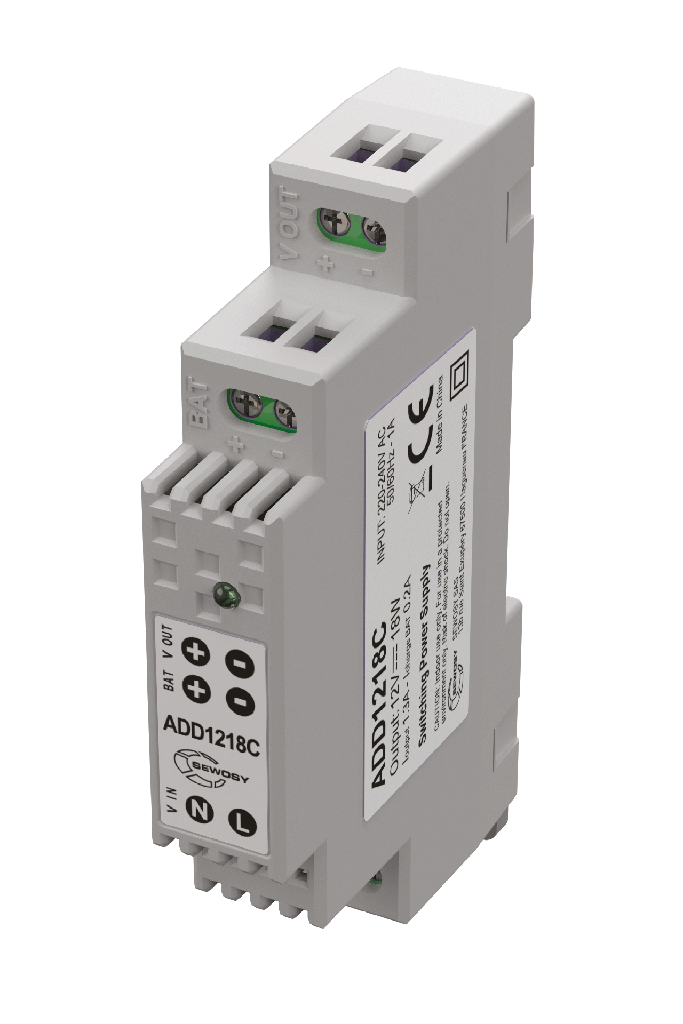 (ADD1218C) Alimentation DIN 1 module chargeur 230V AC / 12V DC / 18W - 1.3A