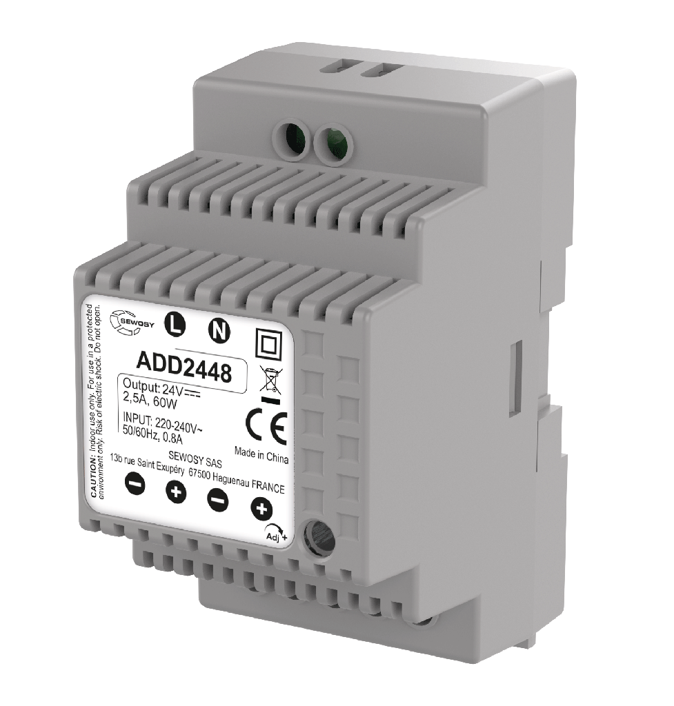 [ADD2448] (ADD2448) Alimentation sur rail DIN  230V AC / 24V DC / 60W - 2,5A