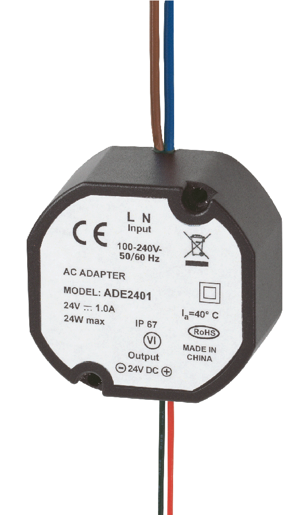 [ADE2401] (ADE2401) Alimentation ronde 24VDC 1A - Insertion dans boîte de dérivation