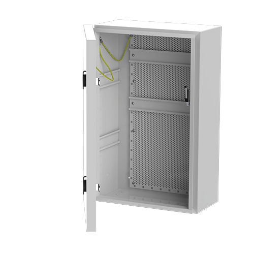 [COF-IPG1] (COF-IPG1) Coffret vide IP66 grand modèle avec RAIL DIN + grille perforée