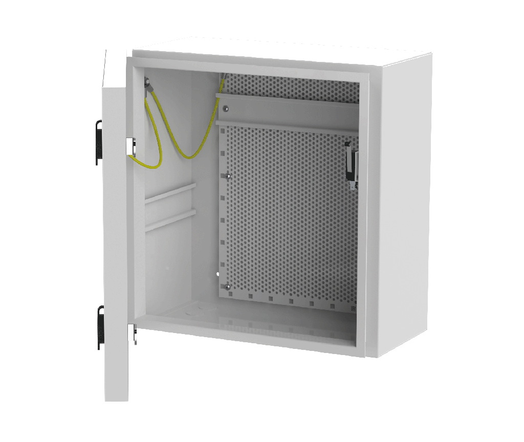 (COF-IPP1) Coffret vide IP66 petit modèle avec RAIL DIN + grille perforée