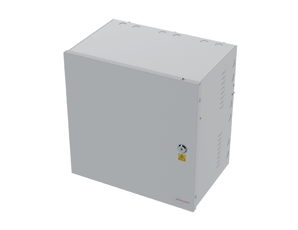 (COF-MP2) Coffret modulaire blanc 355x355x237mm avec RAIL DIN + grille perforée