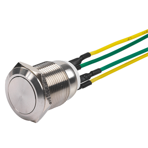 (PB19NO+NC_4FS) Bouton poussoir INOX 19 mm NO+NC
