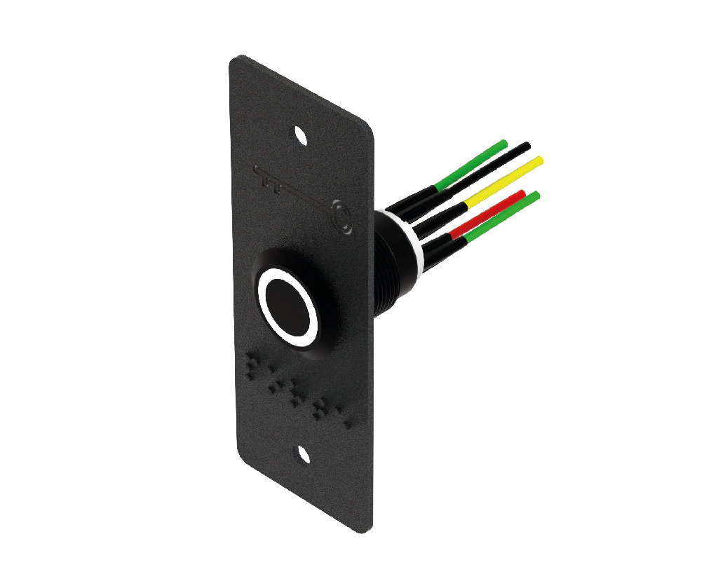 (PB19VB_6FBE-N) Bouton poussoir noir INOX 19 mm vert/blanc NO+NC + PBP19_4-N