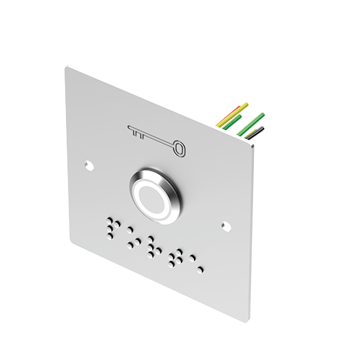 (PB19VB_6FBL) Bouton poussoir INOX 19 mm vert/blanc NO+NC + PBP19_B