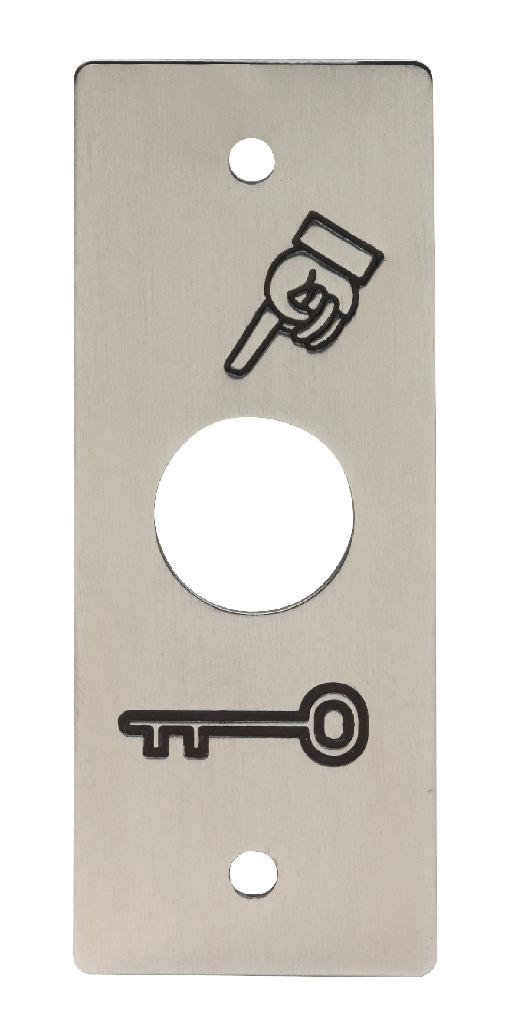 [PBP19_3] (PBP19_3) Plaque INOX pour PB19 pictos DOIGT et CLE