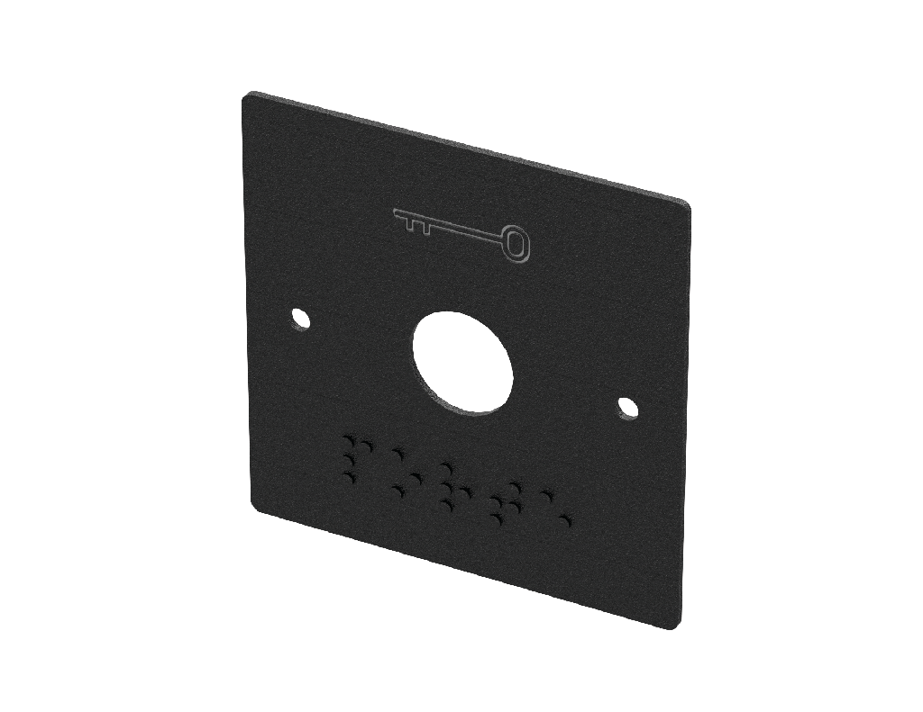 (PBP19_B-N) Plaque INOX large noire - marquage braille