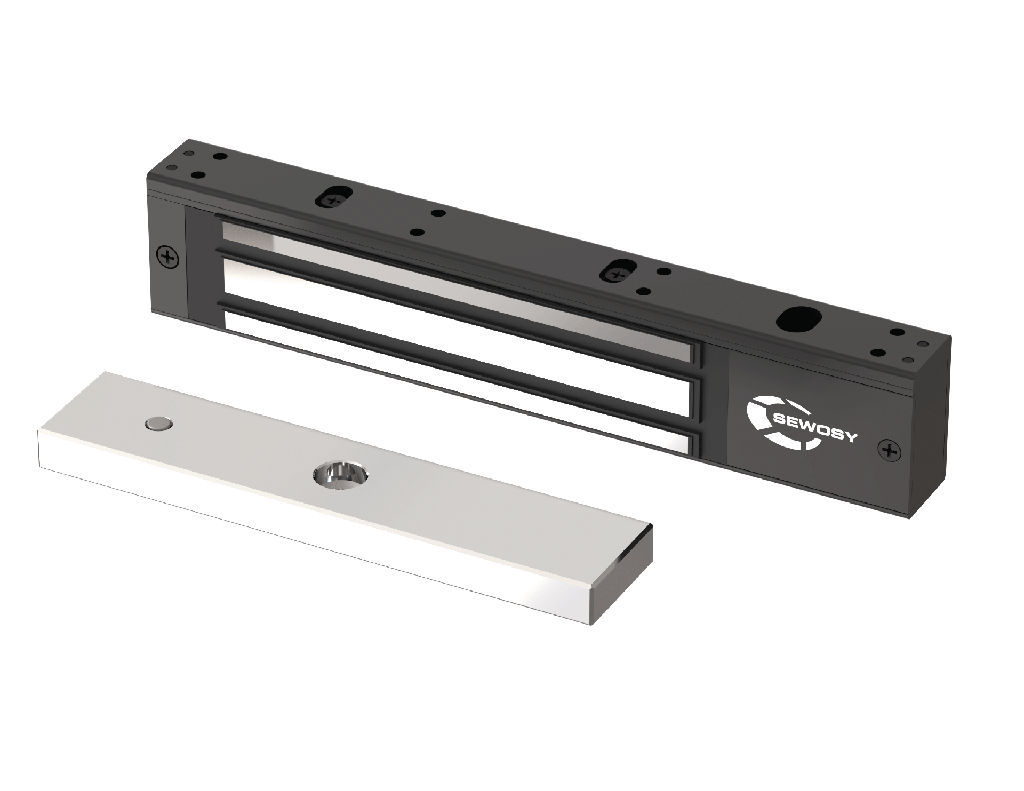 (V300N) Ventouse applique noire - 300 daN - 12-24V DC - contact