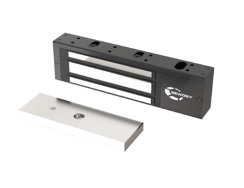 (V550N) Ventouse applique noire - 500 daN - 12-24V DC - contact