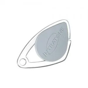 [08-0102] (08-0102) Badge électronique Mifare - insert inox gravé - gris