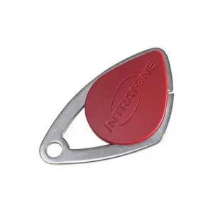 [08-0104] (08-0104) Badge électronique Mifare - insert inox gravé - rouge