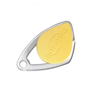 [08-0105] (08-0105) Badge électronique Mifare - insert inox gravé - jaune