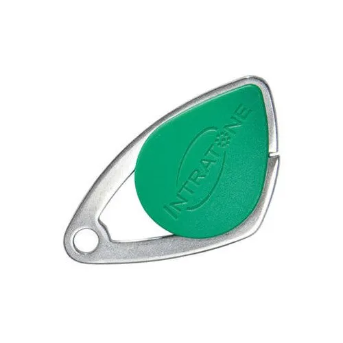 [08-0106] (08-0106) Badge électronique Mifare - insert inox gravé - vert